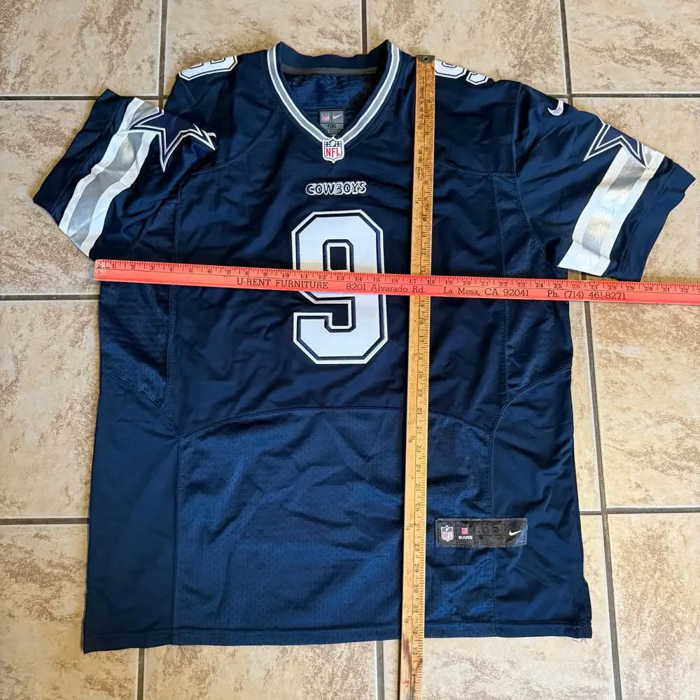 Nike NFL Tony Romo #9 Dallas Cowboys On Field Blue‎ Jersey Size 56 Stitched - Picture 10 of 11